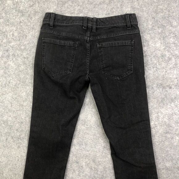 FREE PEOPLE Low Rise Skinny Jeans W27 Black Distressed Fray Step Hem Stretch - Picture 9 of 10